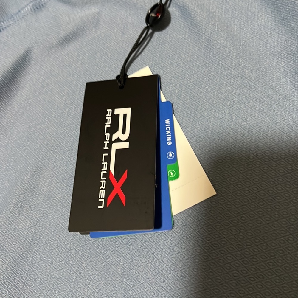 RLX Golf Techy Terry Outerwear Blue Multi Full Zip Vest - Picture 10 of 13